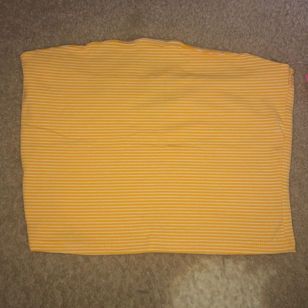 Yellow Striped Tube Top